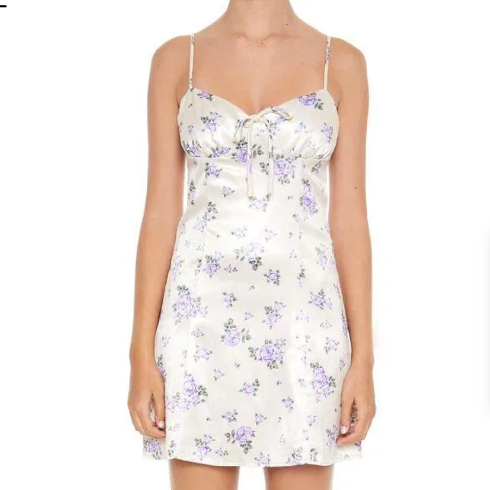 NWT Floral Satin Mini Dress